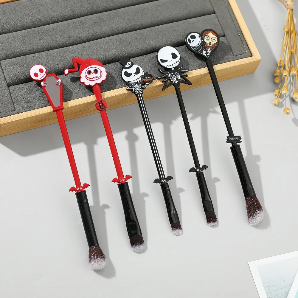 Scary Night Jack Skull Bride Makeup brush Metal handle eyeshadow brush Halloween gift 5PCS Makeup brush Set