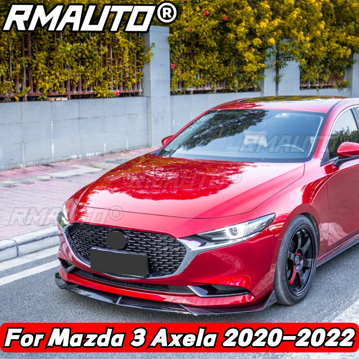 Для Mazda 3 Alexa 2020-2022 карбоновое волокно передний бампер сплиттер спойлер для губ Диффузор защита комплект кузова аксессуары автомобиля