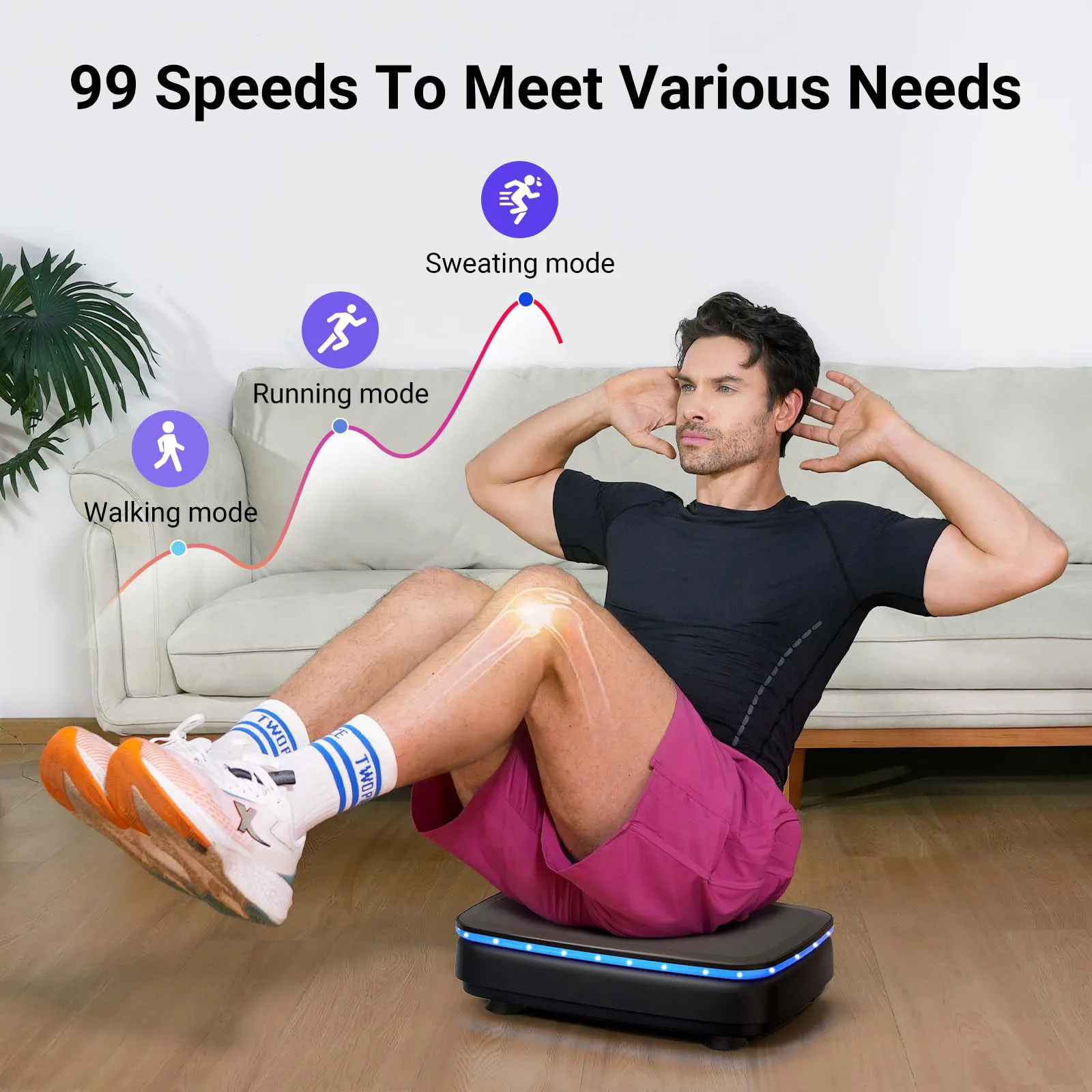TUDEEN  New Design Vibration Plate Exercise Machine Can Be Connected To Bluetooth Enjoy Music Crazy Fit Massage