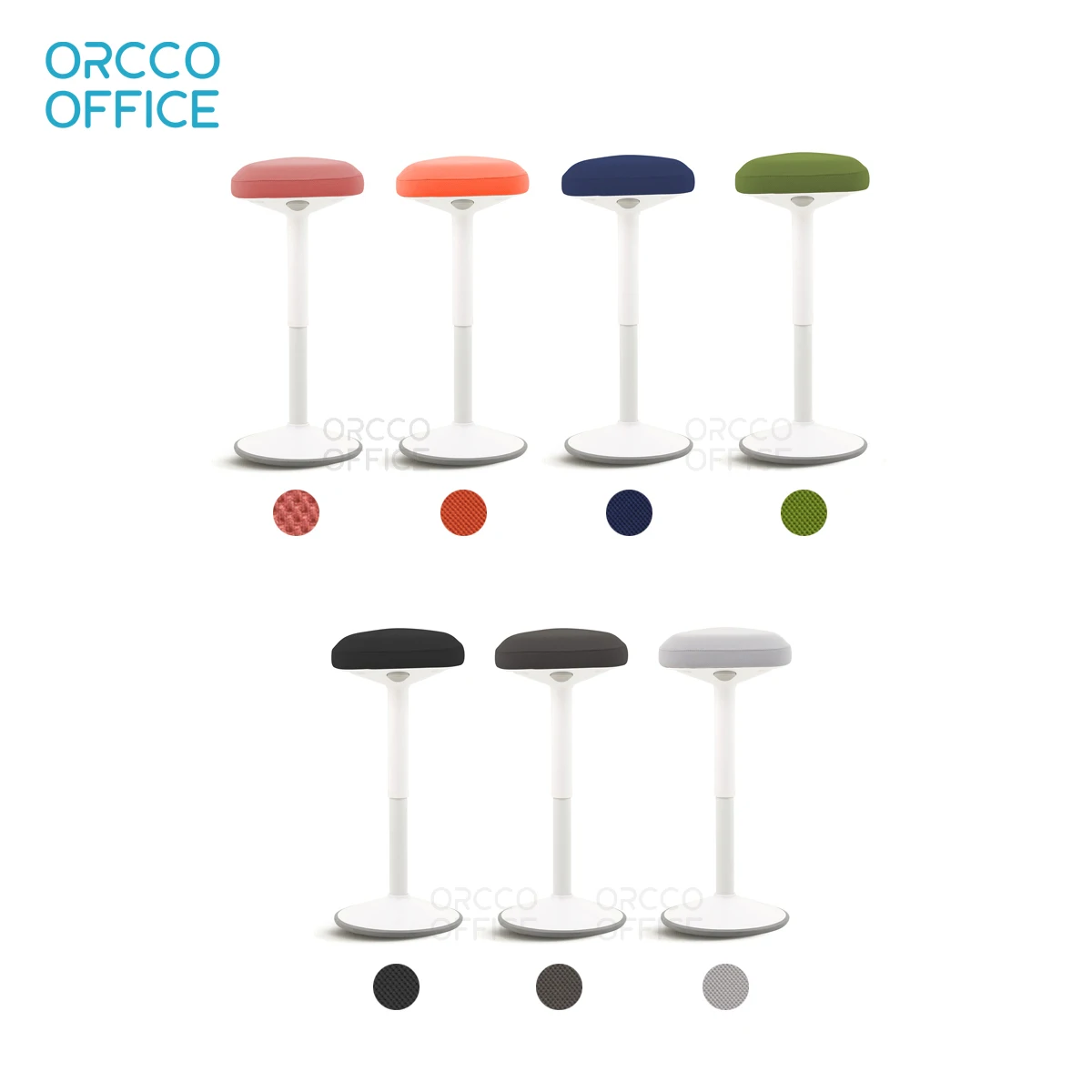 Ergonomic Office Design Studio Meeting High Adjustable Soft Wobble-Free Swivel Forward Tilt Standing Conference  Stool Chair
