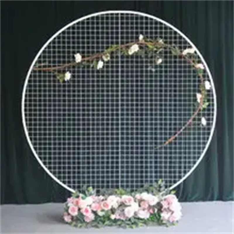 Customized Decoration Circle Round Mesh Metal Backdrop Wedding For Party Decor Factory Supply