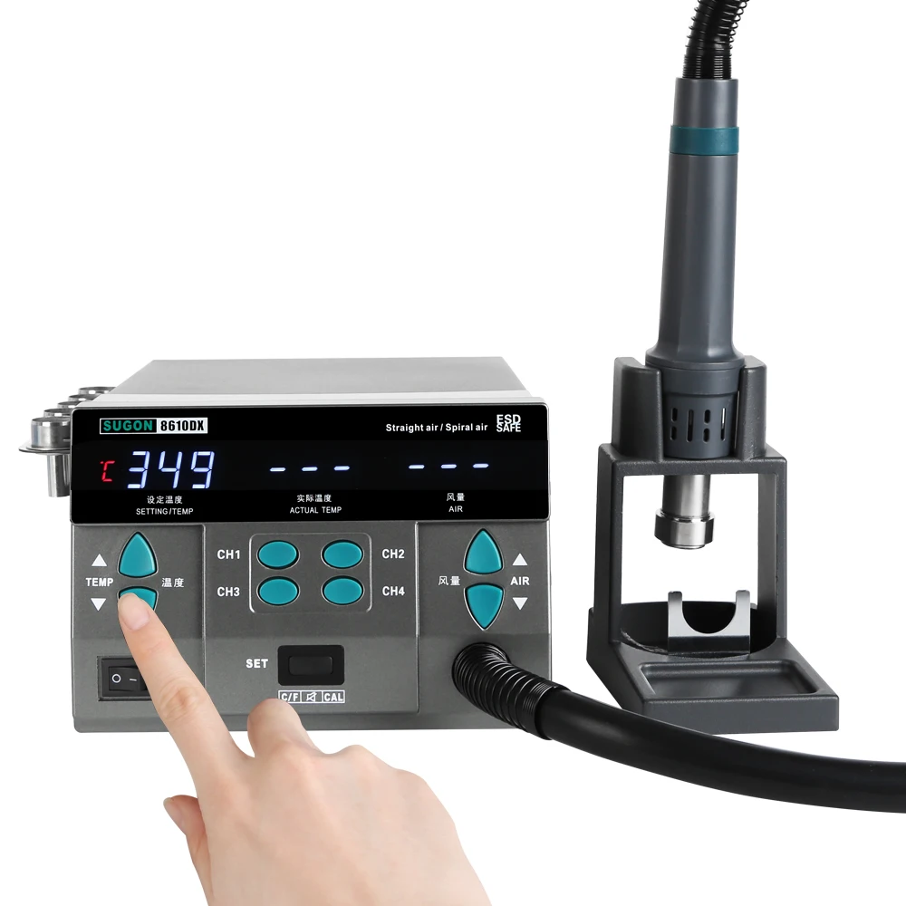 Паяльная станция SUGON 8610DX профессиональный тепловой пистолет для ремонта телефонов пайки и распайки