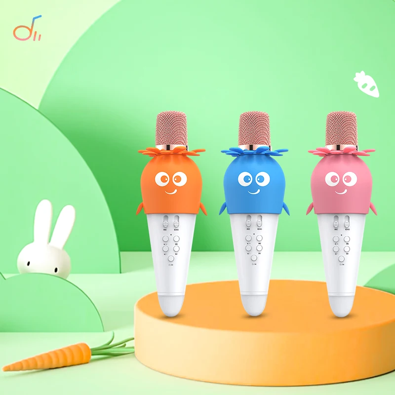 Portable Wireless Karaoke Microphone with Speaker Kids Handheld Karaoke Player for Home Party Music Singing Playing