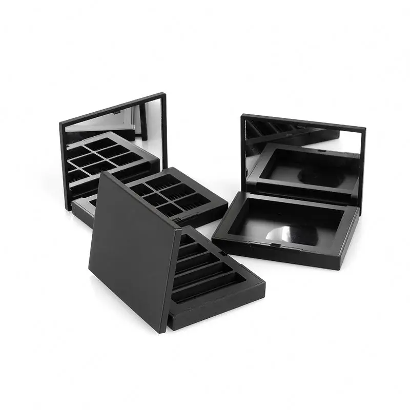 9 hole Empty eyeshadow case plastic packaging Contour kit eyeshadow palette Bronzer Highlighter Blush Compact case packaging