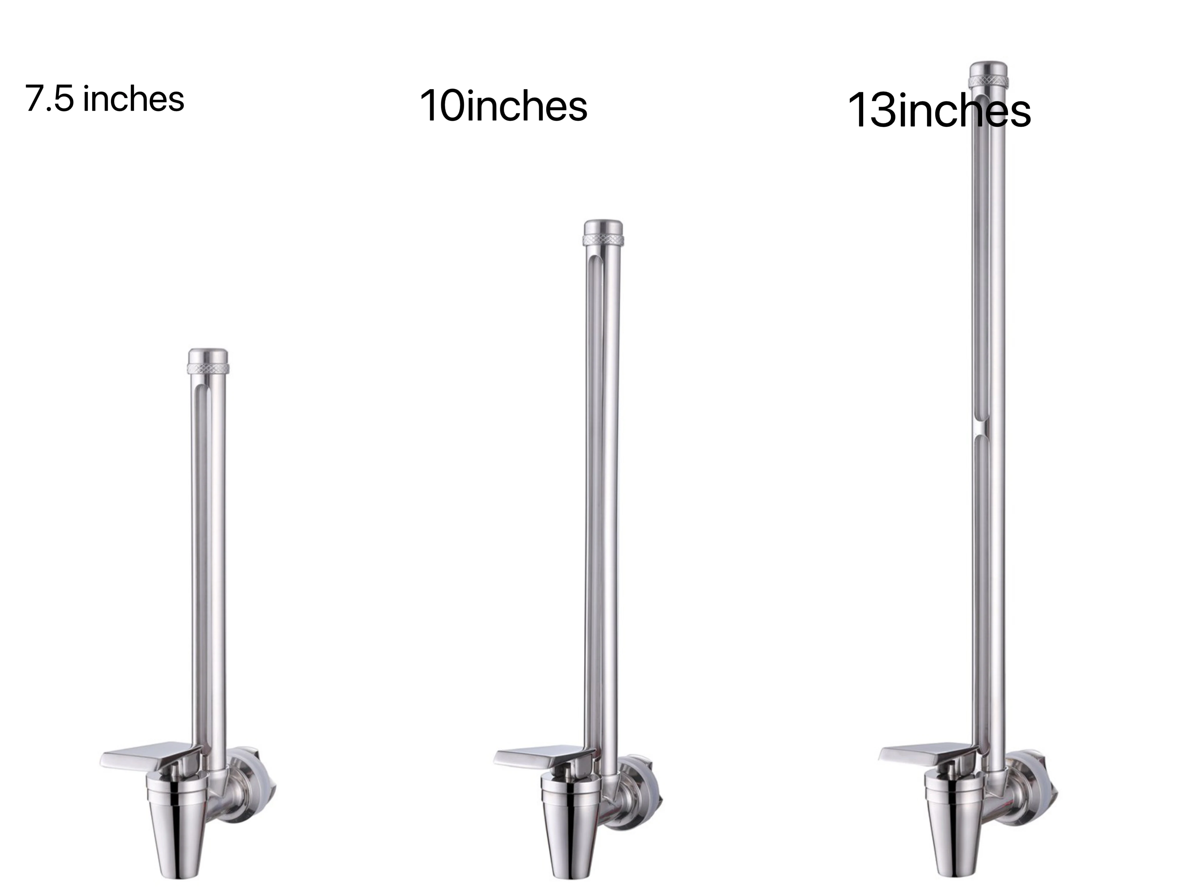 7.5 10 13 inch Stainless Steel Water View Spigot with Glass Water View Window  Gravity Water Filter Top