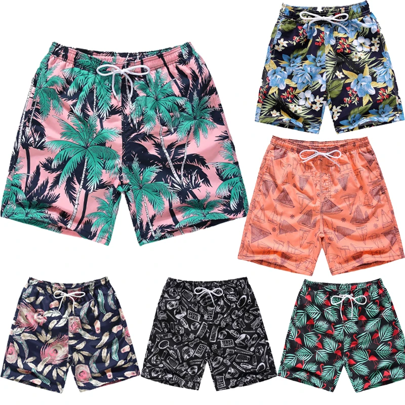 Индивидуальные мужские плавки с трусами, женские быстросохнущие пляжные шорты с принтом, большие размеры