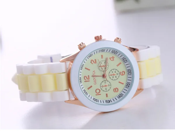 Dual-colour jelly watch quartz  Geneva Ladies Watch
