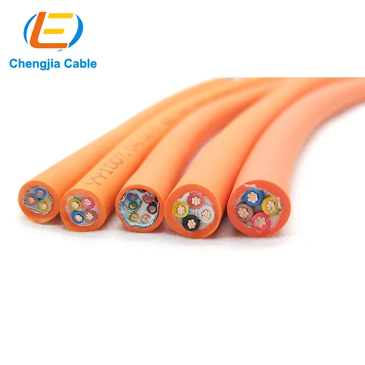 rag Chain Control Cables for Medium Speed CNC Machines HXYY601 4core 0.5mm2 PUR insulation high flexible robot cable power wire
