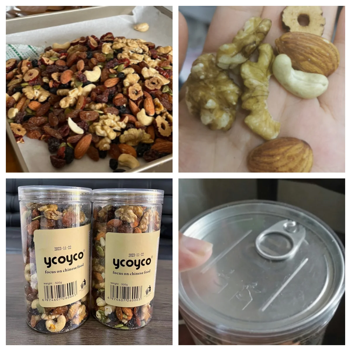 Ycoyco 500 грамм 7 видов сушеные смешанные ягоды орехи и сухофрукты фрукты оптом