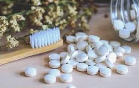 spearmint flavor sensitive toothpaste bites for kids and adults