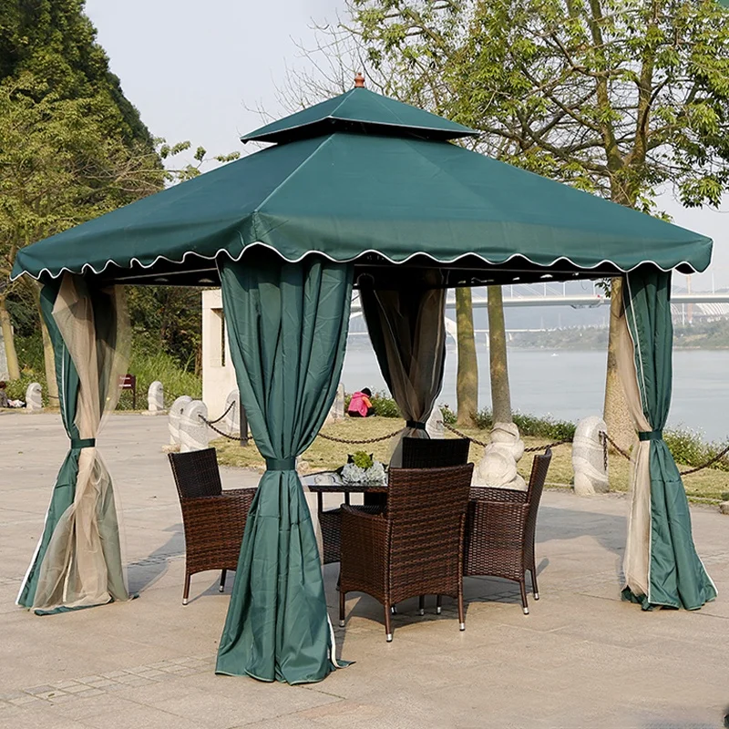 Hot selling Galvanized Steel waterproof fabric simple quadrangle terrace pavilions tent for garden pool wedding venue