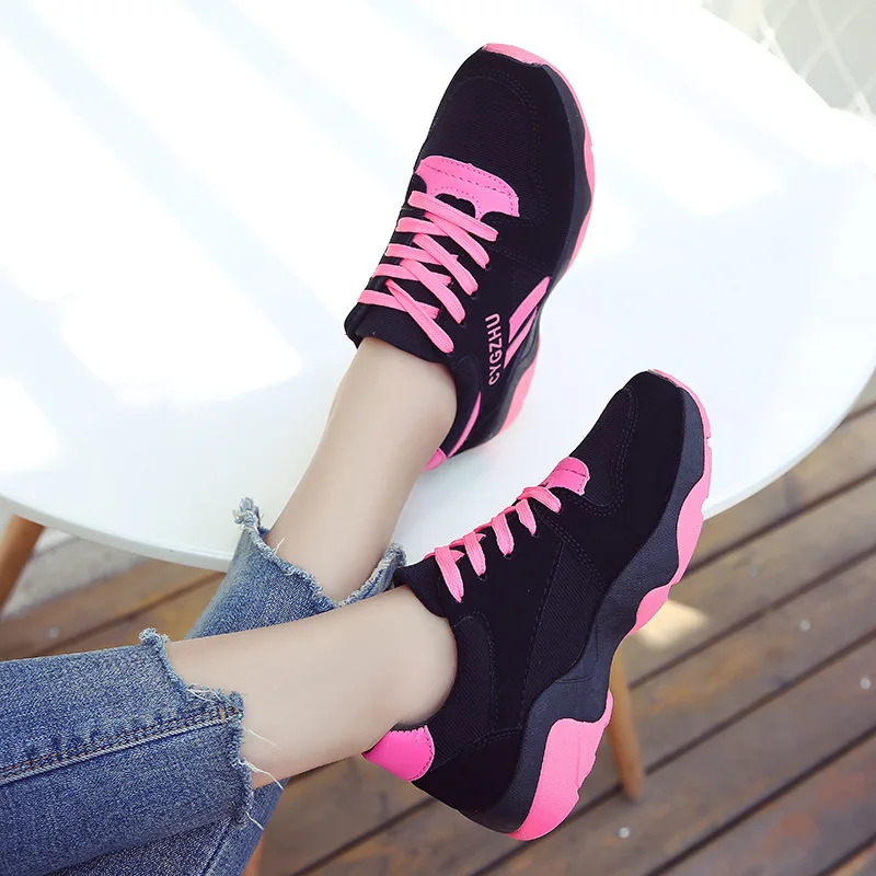 New design mesh running shoes women hot sale platform cushion sport sneakers
