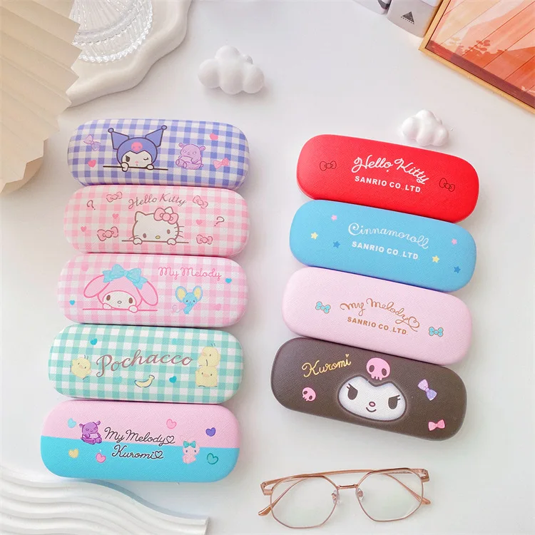 Kawaii Kitty Cat Sanrioed футляр для очков Cinnamoroll Kuromi My Melody милые Мультяшные солнцезащитные очки защиты дорожных боксы хранения