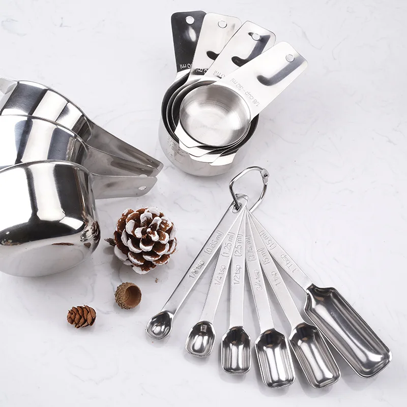 Hot Sale On Amazon 13-Piece Set stainless steel measuring cups and spoons set for Kitchen Accessories
