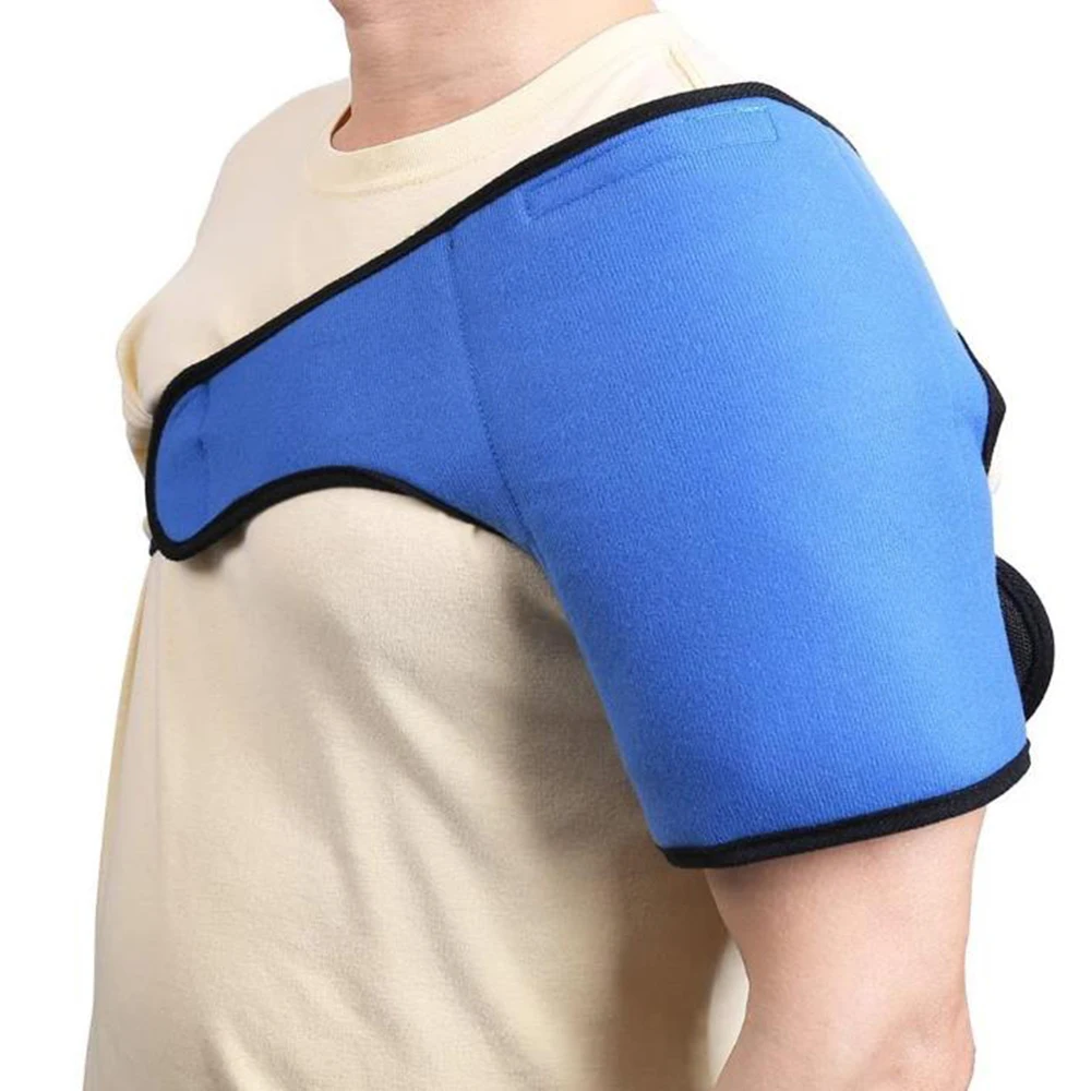 Gel ice pack with shoulder Wrap hot cold therapy for sports injuries sprains sore swelling aches, muscle and joint pain