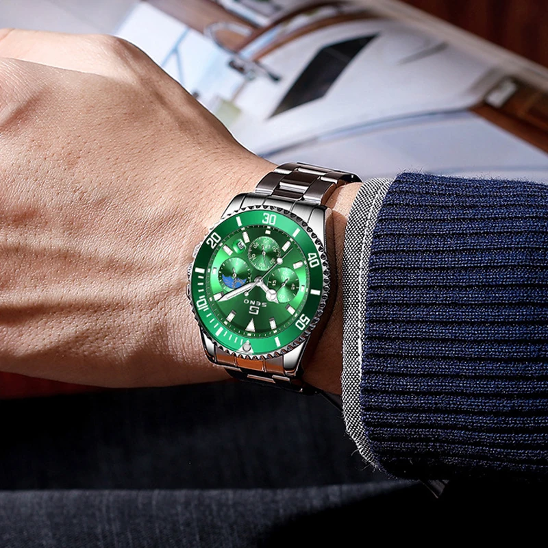 Best sell stainless steel back mens roles watches with calendar for business