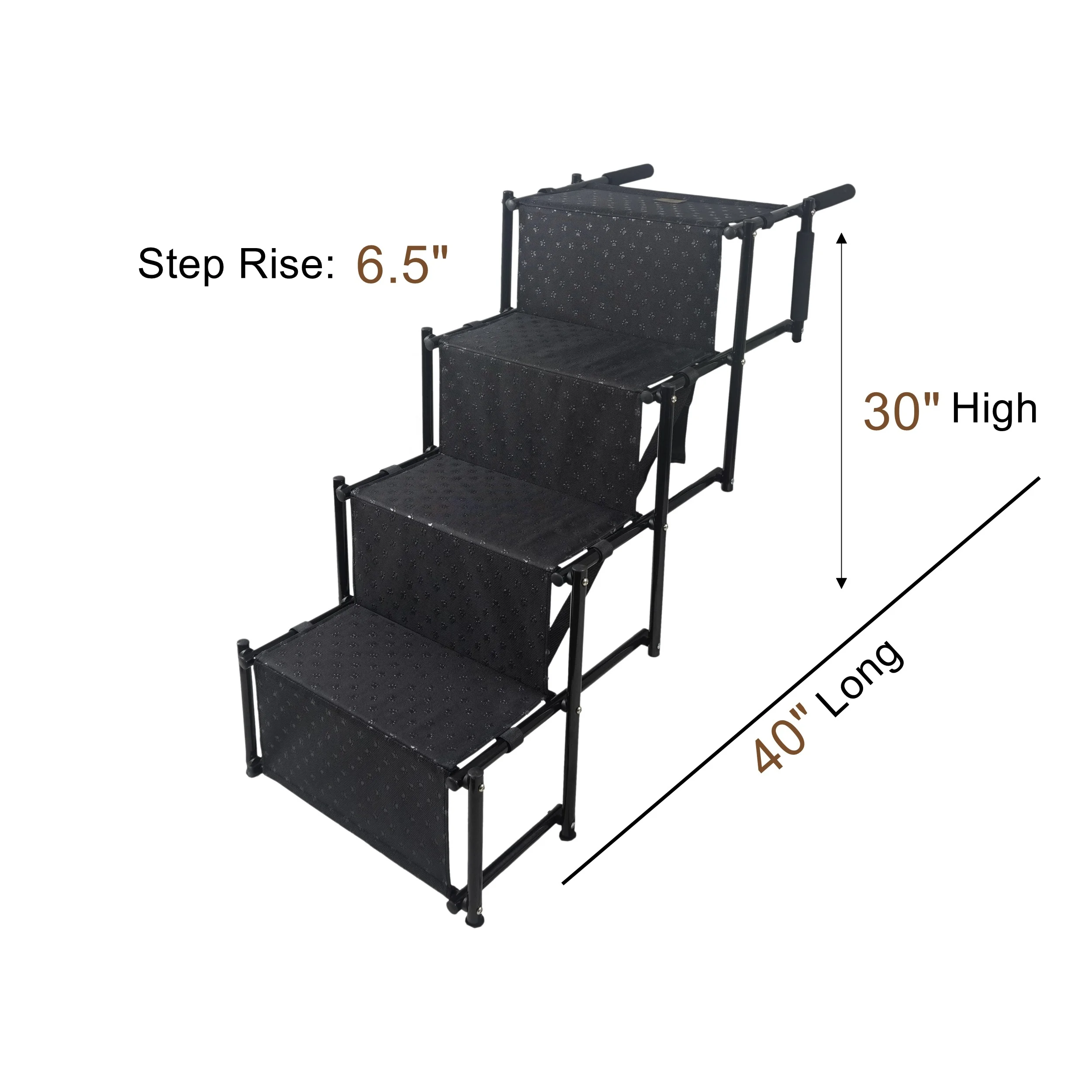 
Lightweight 4 steps dog stairs foldable Portable Auto Large Dog Ladder for Cars, Trucks and SUVs Cargo, Couch and High Bed 