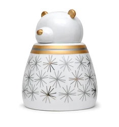 3D Christmas kitchen coffee/tea/sugar gift canister jar with golden silver handpainting