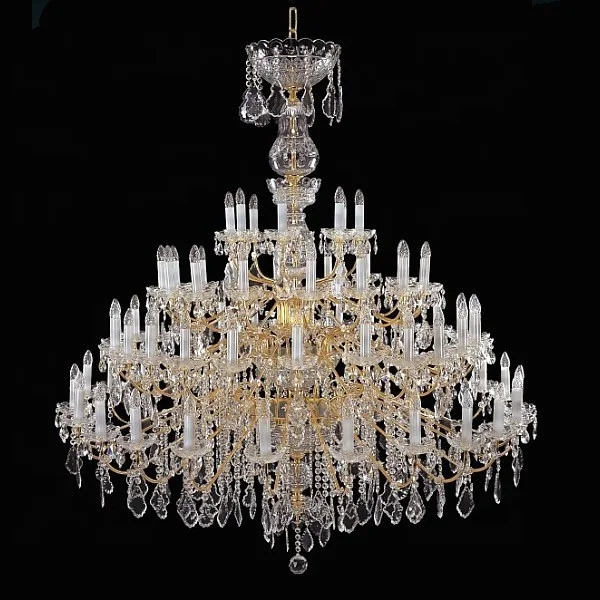 Gold and Clear Maria Theresa Crystal Chandelier