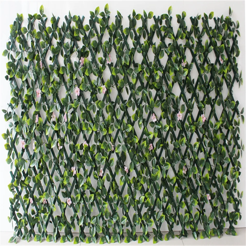 Эмуляция расширяющееся украшение садовый парк Искусственный лист ограда стена с розовым цветком