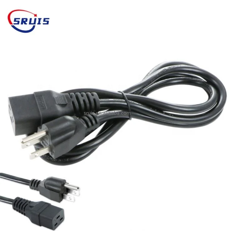 16Awg 18Awg Black North With Nema 5-15p C13 Usa Plug Iec Heavy Duty Us America Ac Power Cord Nema 515P