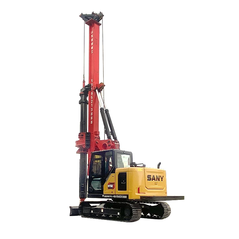 Low Fuel Consumption 55KW Portable Small Hydraulic Pile Driver Earth Screw Pile Driver Machine