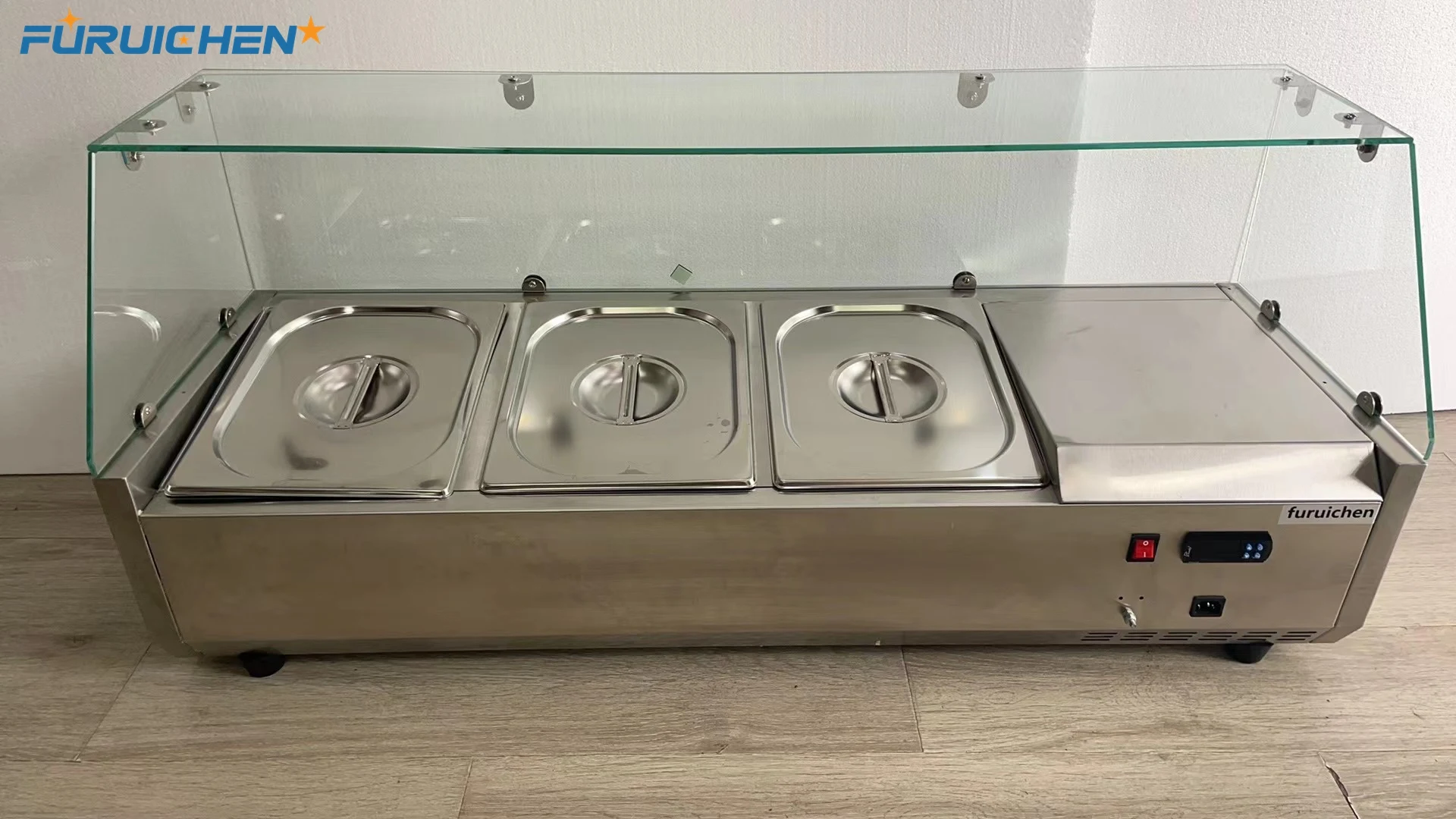 Furuichen Single-Temperature Static Cooling Salad Bar Display Counter Elegant Refrigerator Type