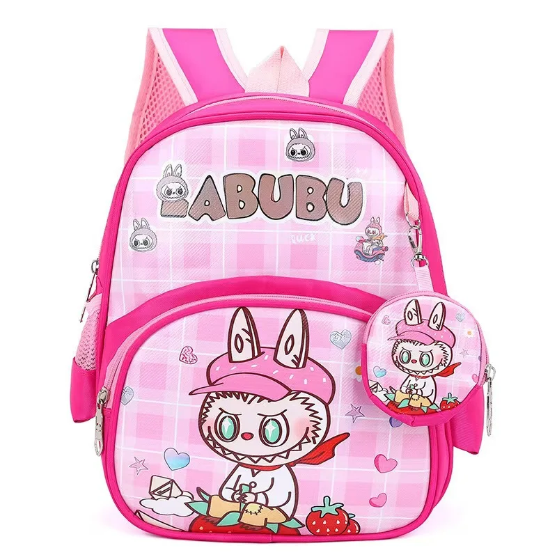 Hot 3D Labubu Cartoon Student Schoolbag With Coin Purse Large Capacity Backpack Kawaii Bag Cute Shoulder Bag Children Stationery