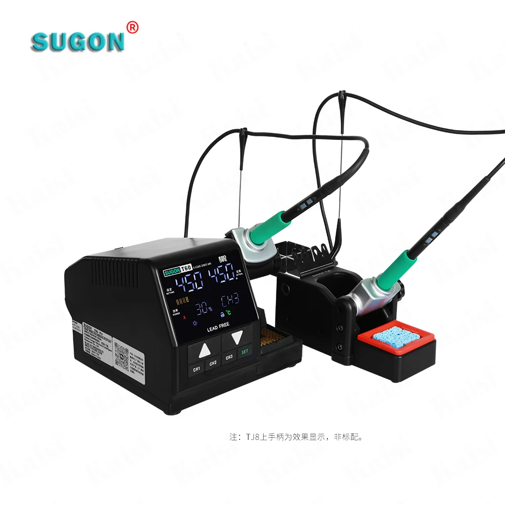 Весь набор! Паяльная станция Sugon T60 + удлинитель TJ8 с 2 ручками C210 и 6 дополнительными наконечниками