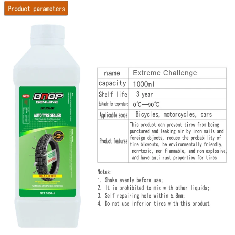 DNOP  1000ml Bicycle tire sealant Tire sealant perforation sealing fluid Non-toxic and latex free