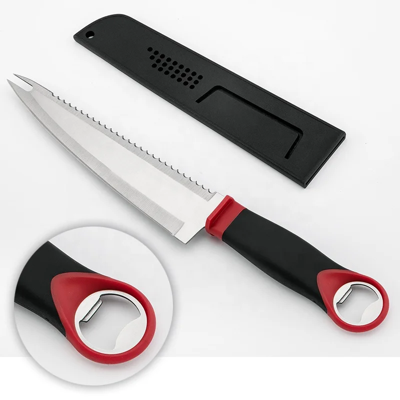 
Multi 4 in 1 function chef bread fork single knife with bottle opener 