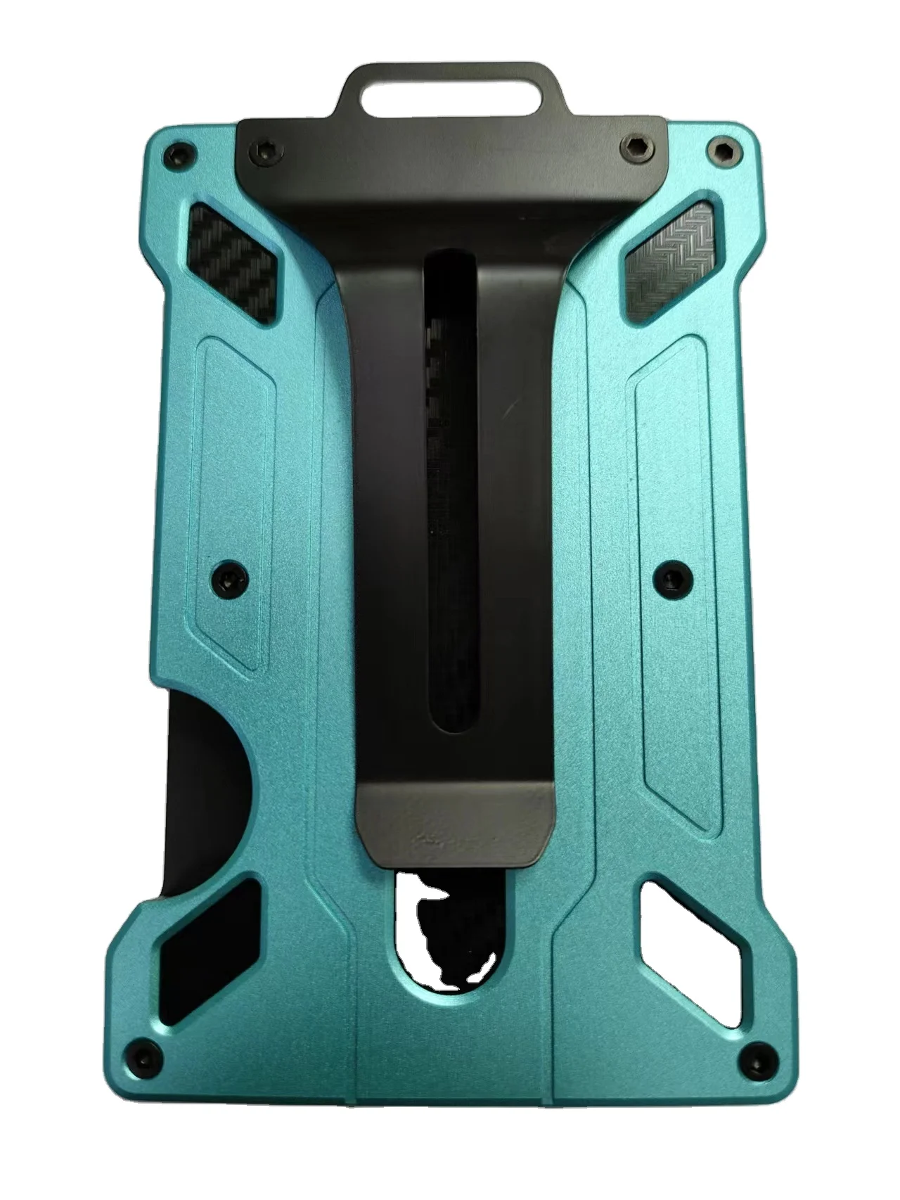 Custom LOGO Automatic Pop up Bank Card Holder OEM Carbon Fiber RFID Card Holder  Aluminum Wallet Simple Metal Wallet