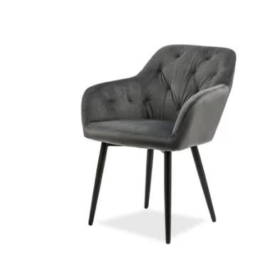 
Modern Nordic Dining Room Furniture Restaurant Upholstery Arm Fabric Velvet Dining Chairs With Metal legs 