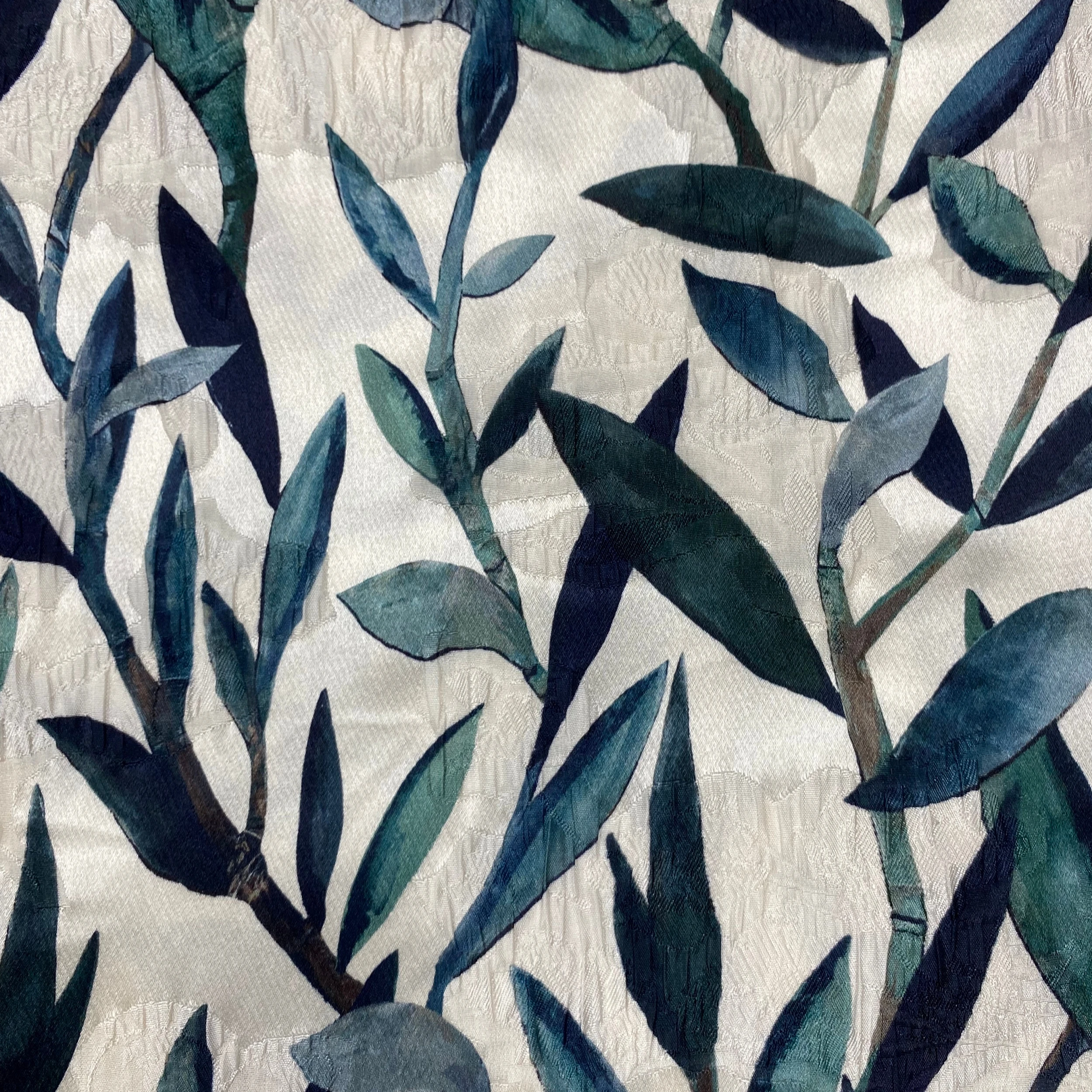 Горячая распродажа высокое качество популярный бамбуковый лист тяжелый шелк парча цифровая печать ткань для одежды