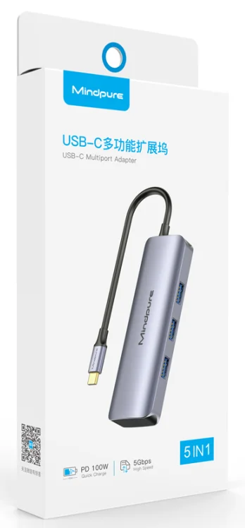 Док-станция Mindpure с Type C на usb 3 0*3 + PD Gigabit RJ45 hdmi c док-станция 5 в 1