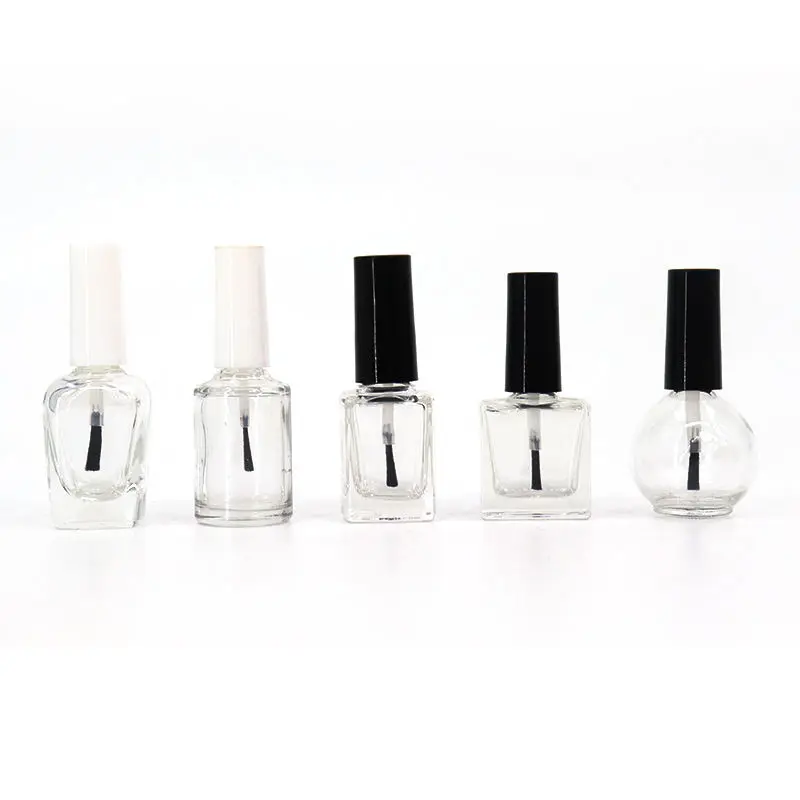 Frosted Matte Transparent Glass Black Nail Polish Packing Empty uv gel Nail Polish Bottle With Brush