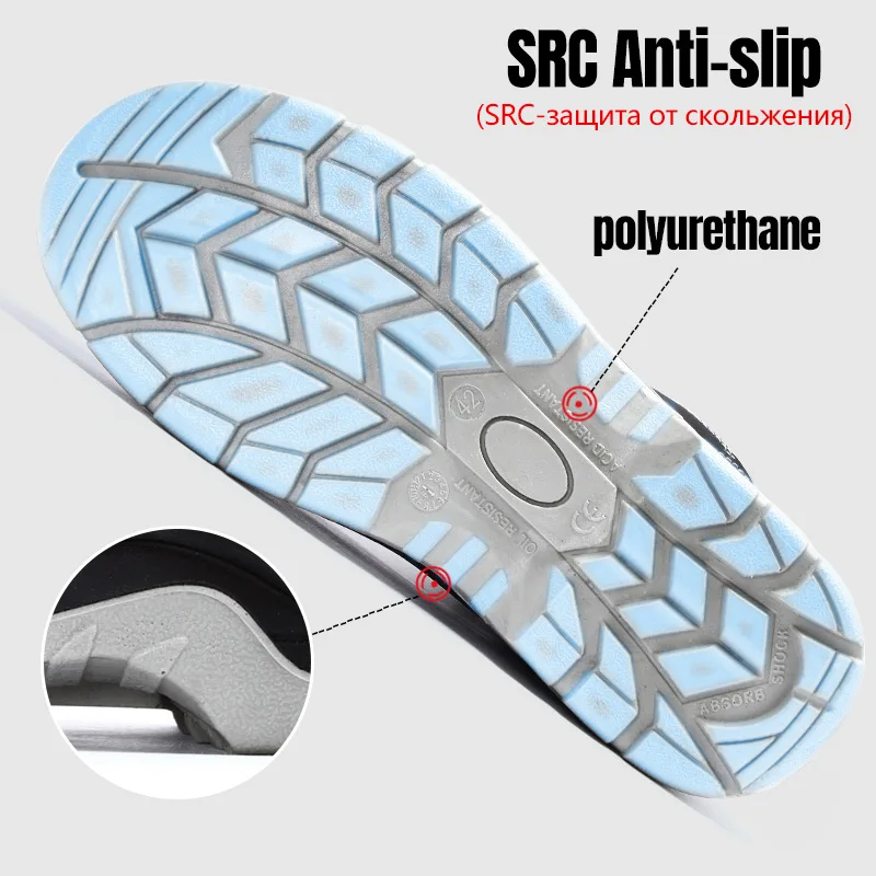 LARNMERN Mens Steel Toe Work Safety Shoes  Breathable Anti-smashing Anti-puncture Protective Anti-Static Work Sneakers for men