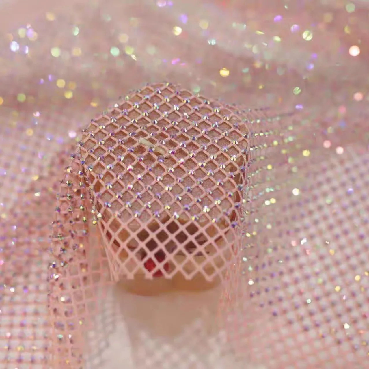Decorative Hotfix Rhinestone Mesh Fabric For Dress Bag Shoes