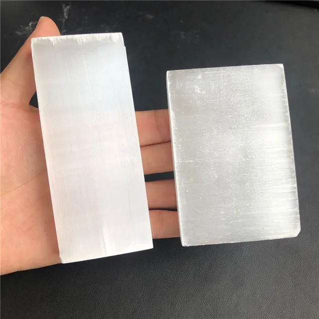 Hot Selling Polished High Quality Minerals Plate White Selenite Slab Natural Crystal Feng Shui Home Decoration Crystal Image 2kg