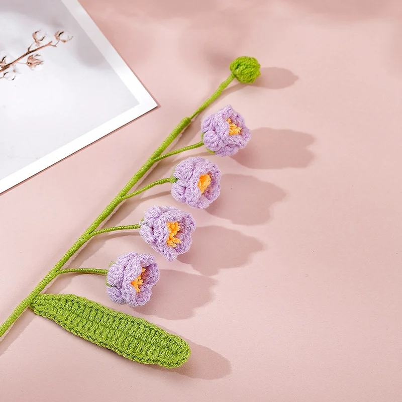 New Creative Gifts Product 100 Handmade Wool Crochet Bouquet Knitted Flowers Valentine S Day Gift