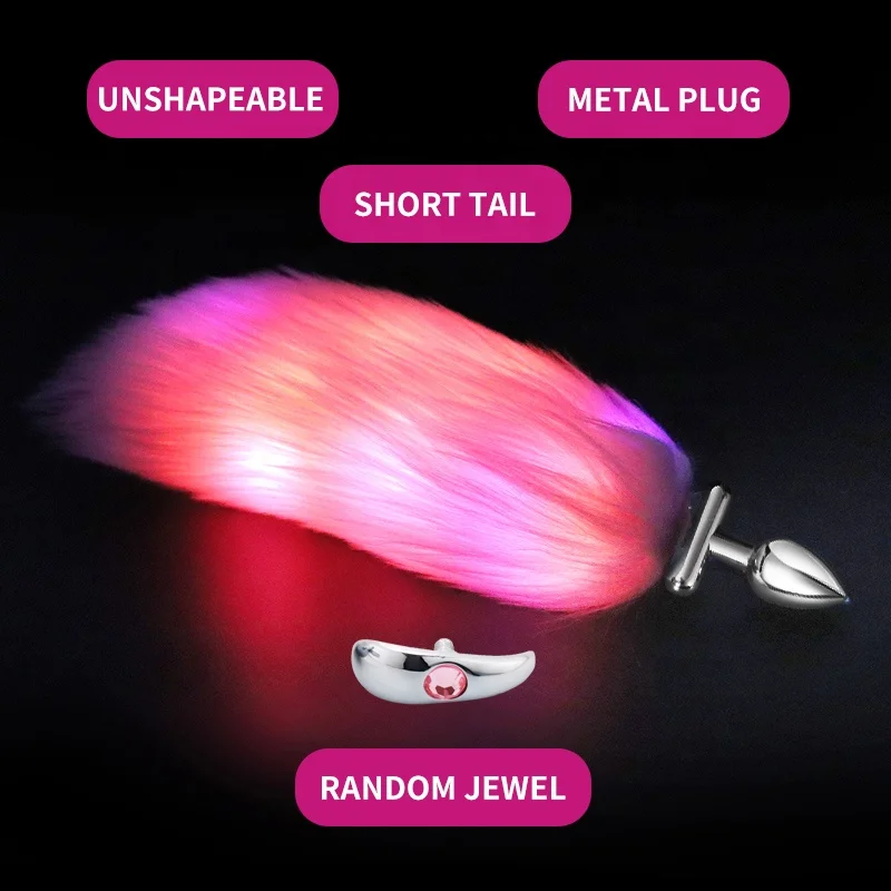 Новый БДСМ Съемный светодиодный Косплей лиса хвост Анальная пробка для анального секса игрушки