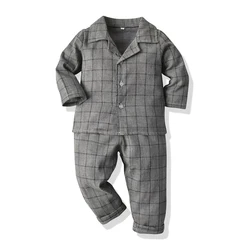 Child Candy Color Long Sleeved Pajamas unisex soft Cotton Sleepwear Kids warm lint 2PCS Pajamas Sets for house