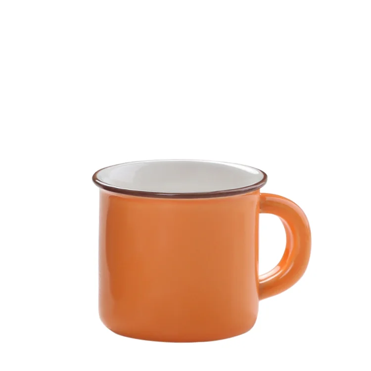 Promotional color glaze enamel coffee mug