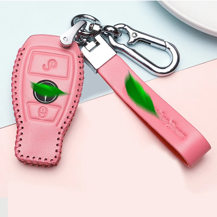 Manufacturers supply high-quality leather car key case car parts smart car key protective cover for Mercedes