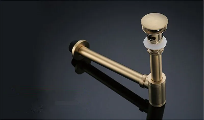 Bottle Trap Brass Round Siphon Black Chrome Gold P-trap Bathroom Vanity Basin Pipe Waste With Pop Up Drain