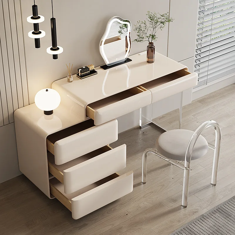 Dresser lacquered minimalist style bedroom bedside cabinet light luxury makeup table organizer chest of drawers all-in-one