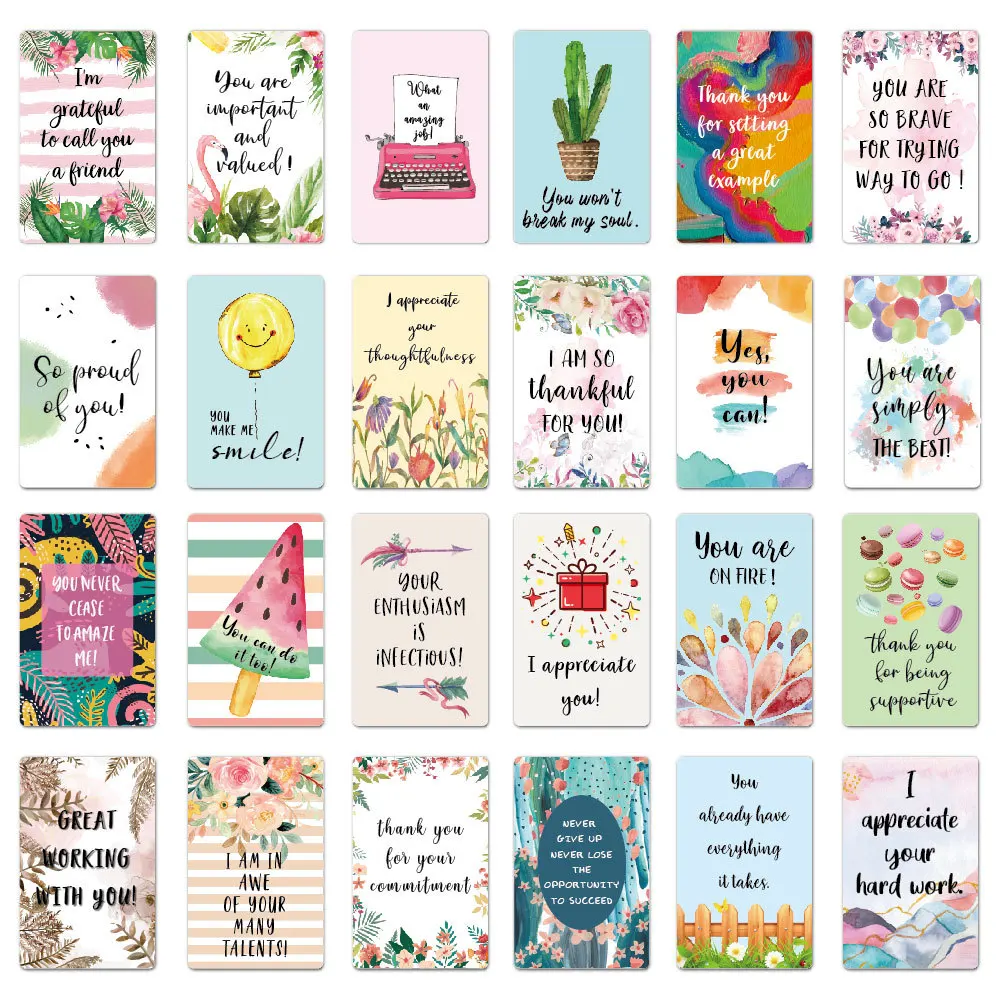 72 pcs English Personality creative Message notes card famous saying Motivational Positive affirmation card