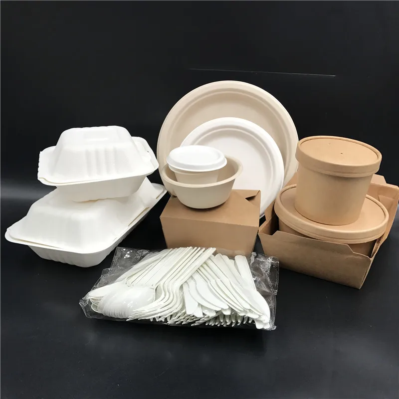 wholesale eco compostable bagasse tableware 9 inch biodegradable disposable sugarcane paper plate platos desechables