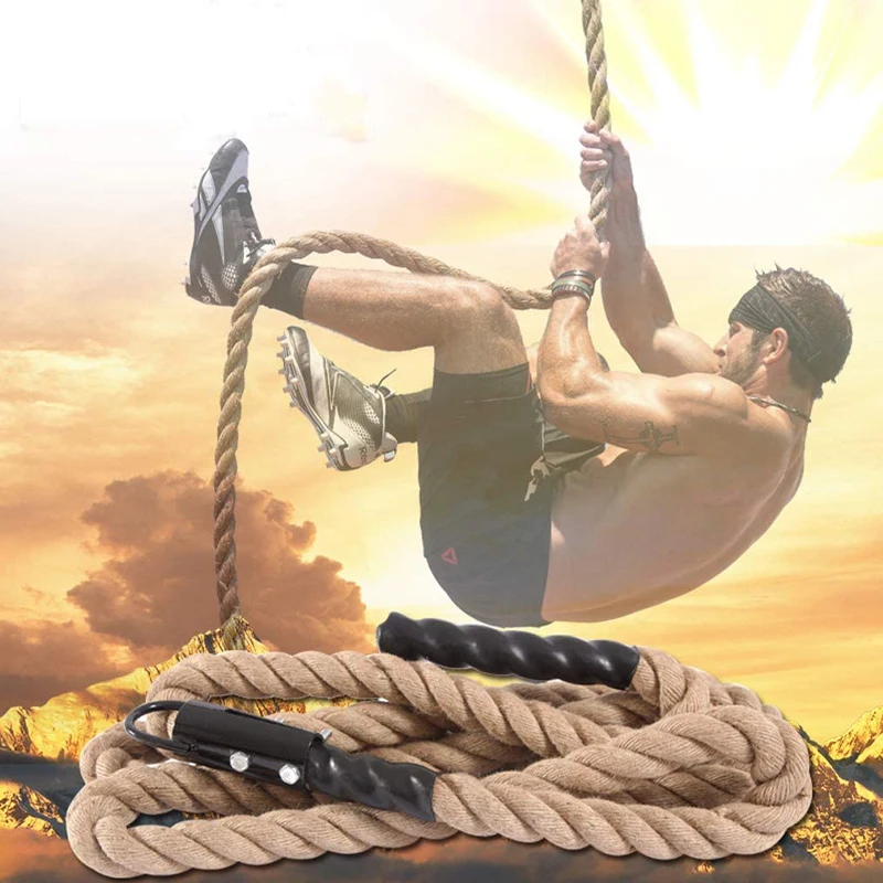 1.5'/2' Gym Training Fitness Workout Climb Rope 30ft Climbing Rope With Hook