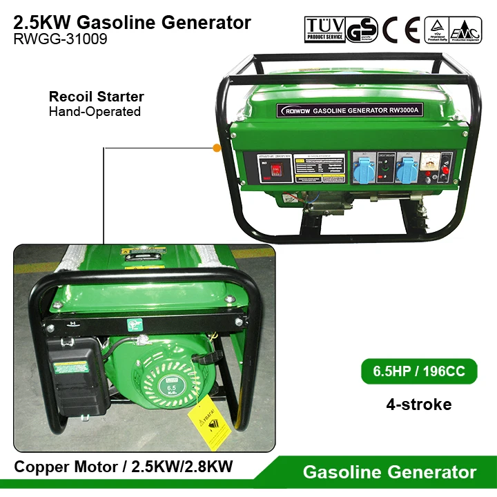 2.5KW Small Gas Power Generator Home House Camping Use Petrol Generator Portable Generators Gasoline